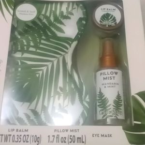 Eye mask pillow mist and lip balm